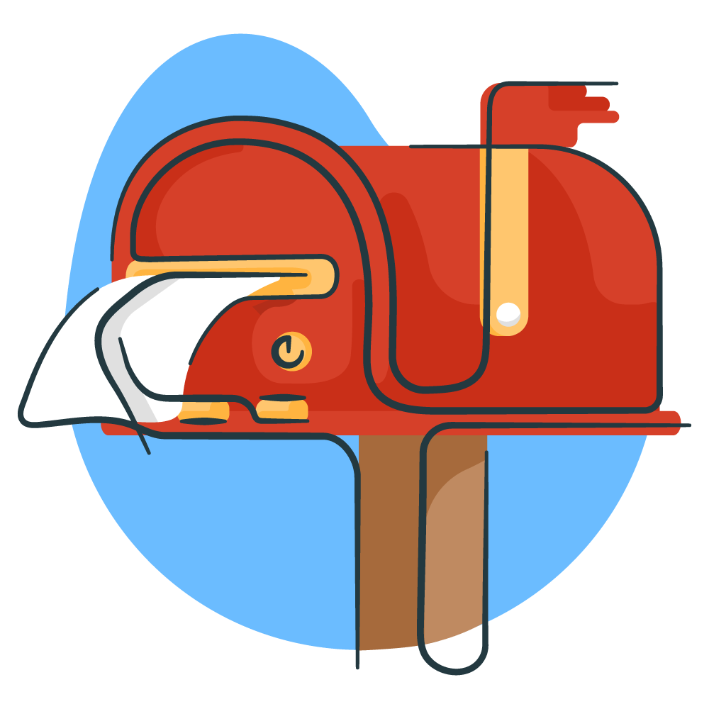 Illustrated Red Mail Box